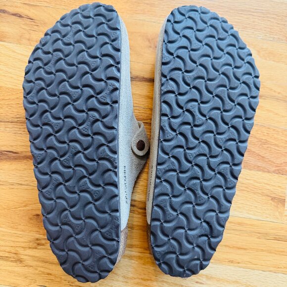 Birkenstock Boston Soft Footbed Suede Leather Taupe EU 43 Mens Womens Excellent - Picture 3 of 4